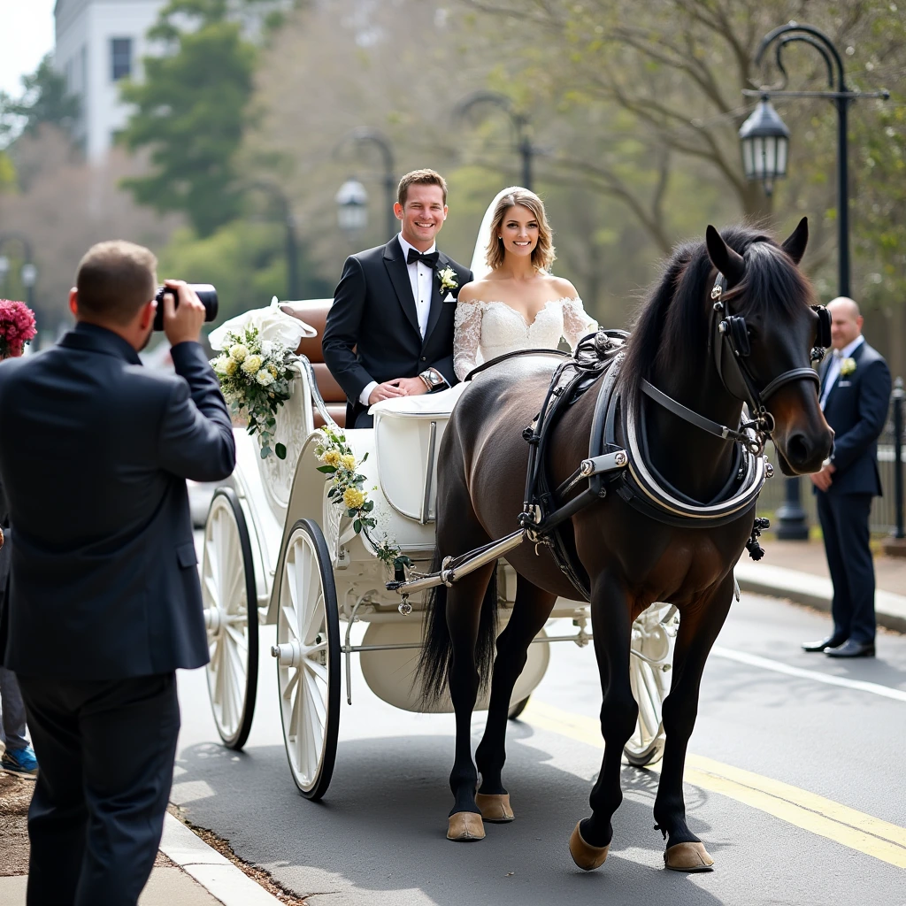 Horse Carriage for Rent with Wedding Photographer