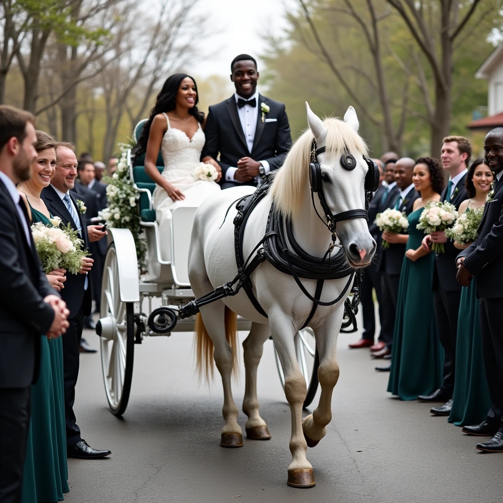 Horse Carriage for Rent with Wedding Party